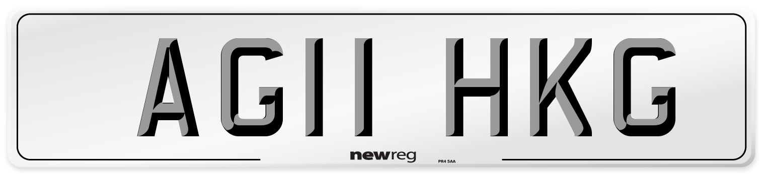 AG11 HKG Number Plate from New Reg
